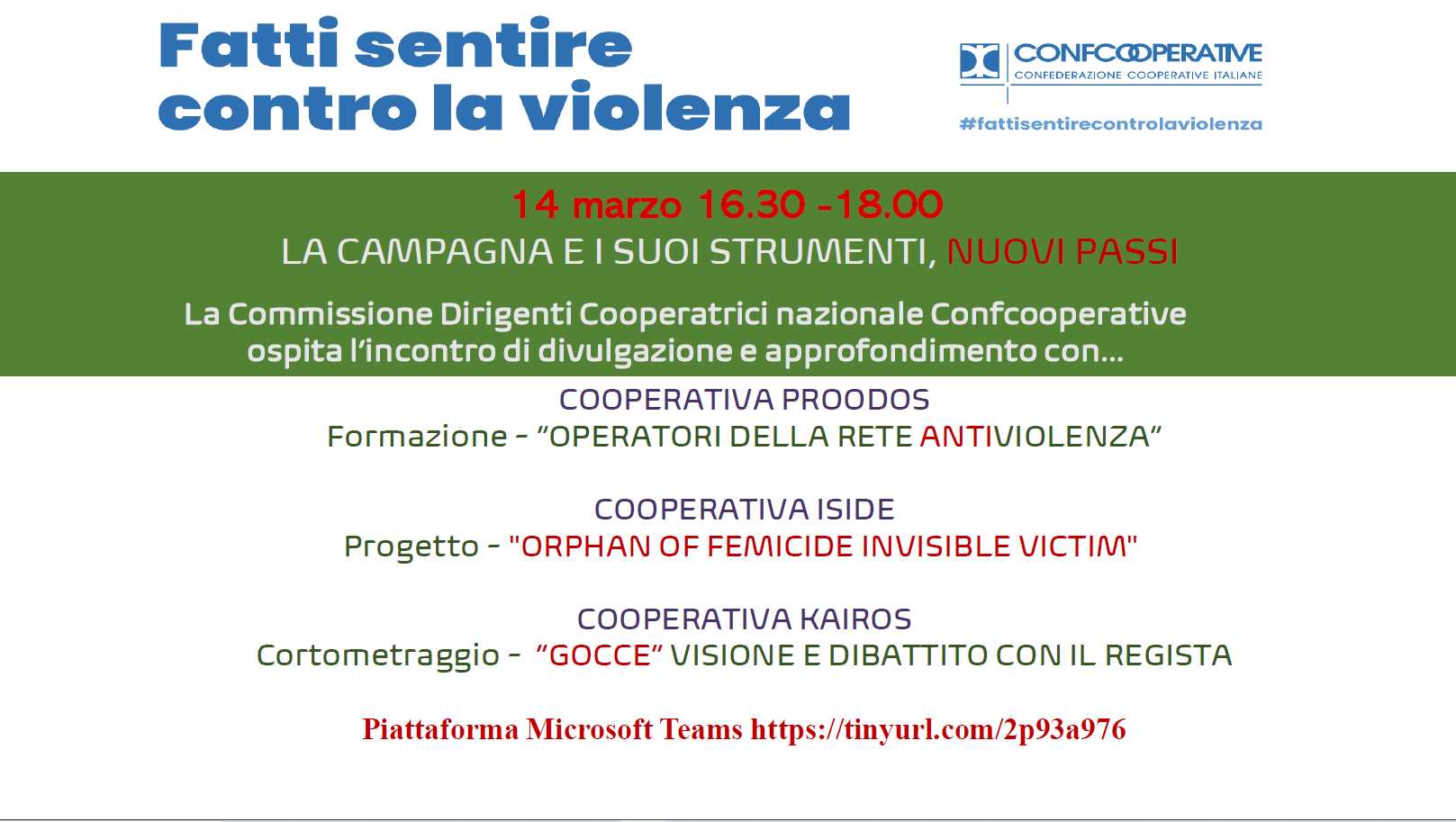 #fattisentirecontrolaviolenza – Nuovi passi!